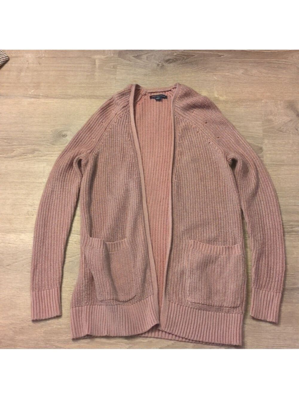 American eagle purple open Cardigan with pockets size small